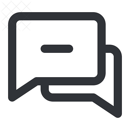 Chat, communication, conversation, message, minus icon.