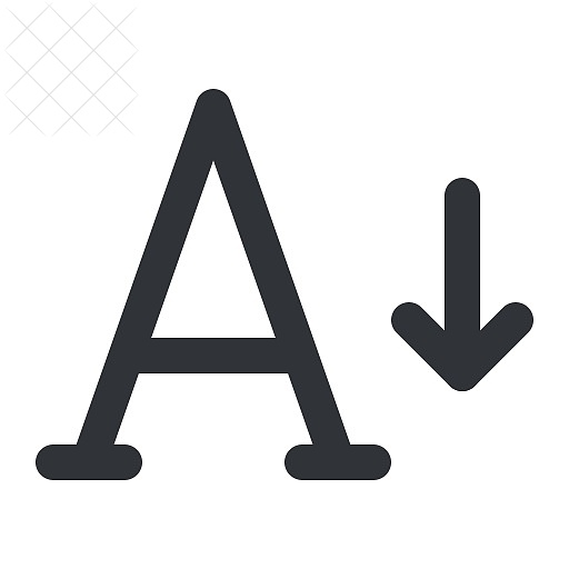 Text, typography, format, size, smaller icon.