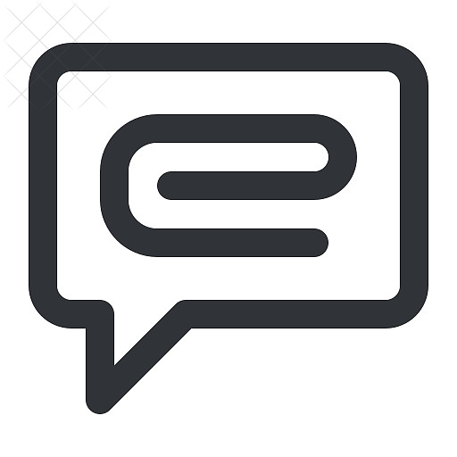 Attach, bubble, chat, communication, conversation icon.