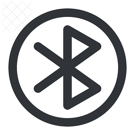 Bluetooth, circle, communication icon.