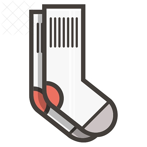 Socks, footwear icon.