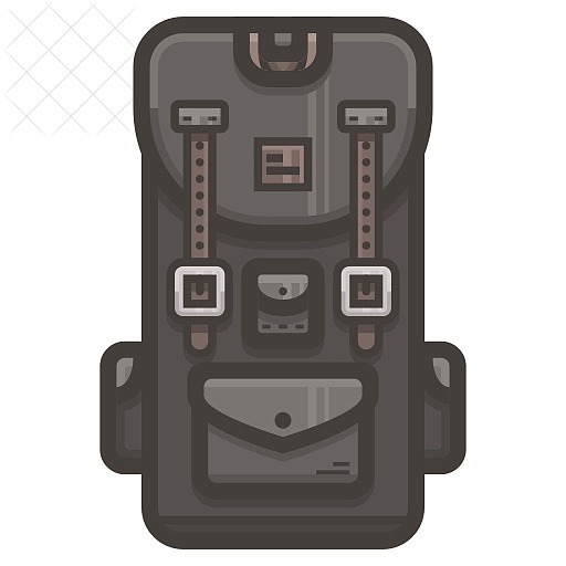 Backpack, hiking icon.