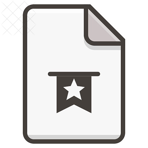 Document, bookmark, favorite, file, star icon.