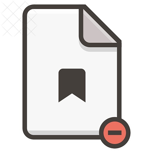 Document, bookmark, file, remove icon.