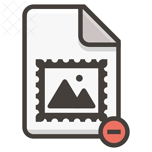 Document, file, image, photo, remove icon.