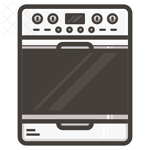 Stove, appliance, cooking, kitchen icon.