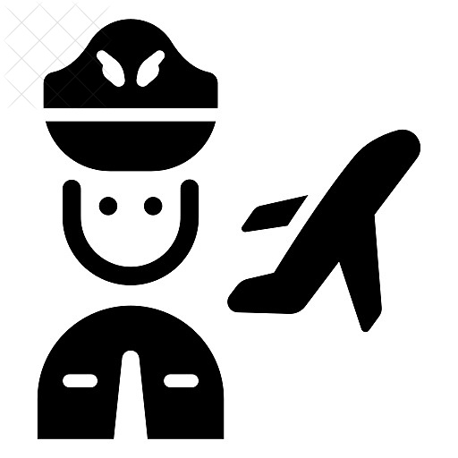 Airplane, avatar, pilot, transportation, captain icon.