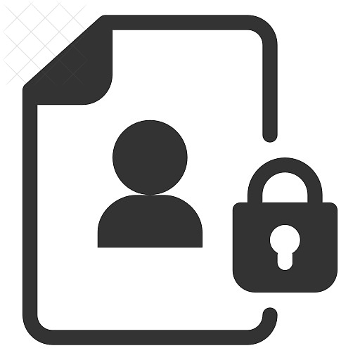 Gdpr, lock, personal data, security icon.