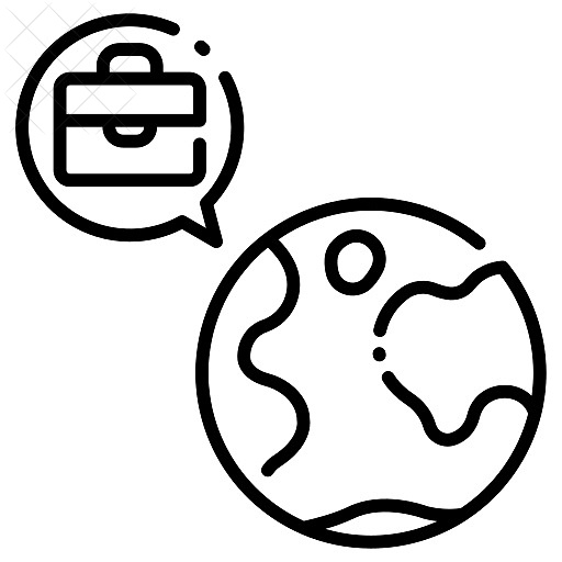 Abroad, country, global, job, location icon.