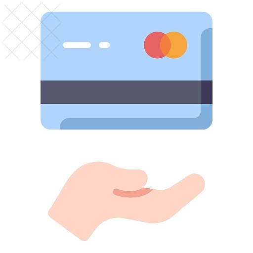 Buy, card, credit, hand, money icon.