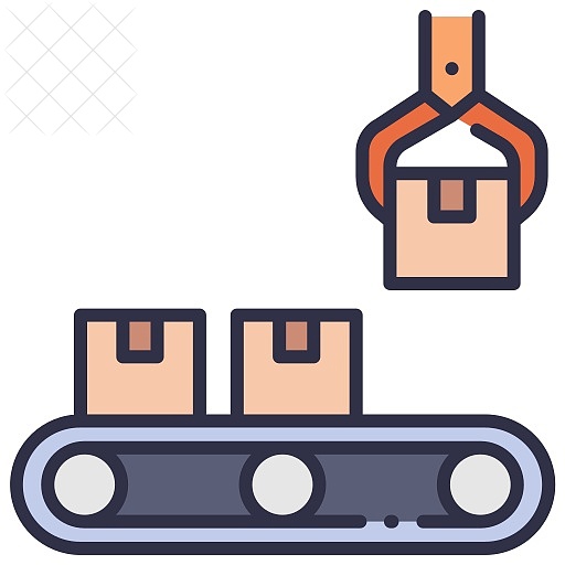 Automation, factory, industrial, industry, machine icon.