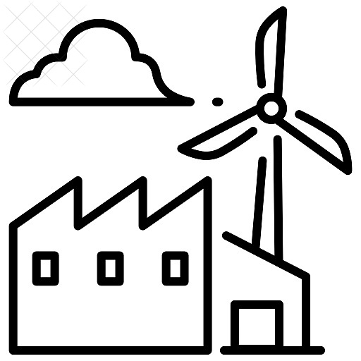 Clean, eco, energy, environment, factory icon.