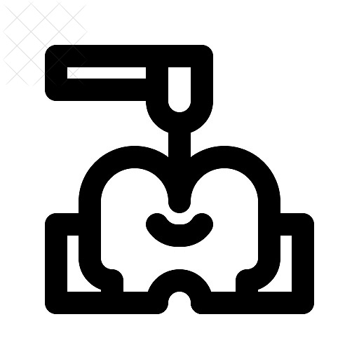 Dentist, drilling, tooth icon.