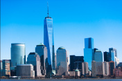 纽约市中心金融中心，炮台公园，自由塔，世贸中心一号图片素材