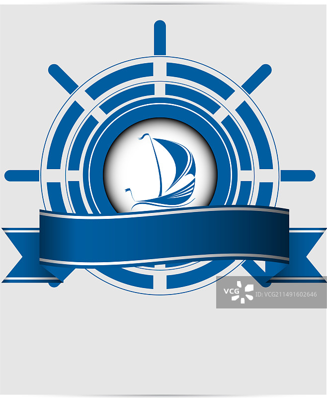 海洋格式的帆船标签图片素材