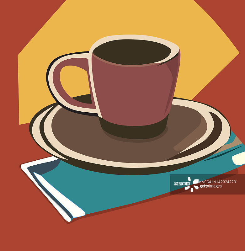 抽象杯咖啡圖標圖片素材