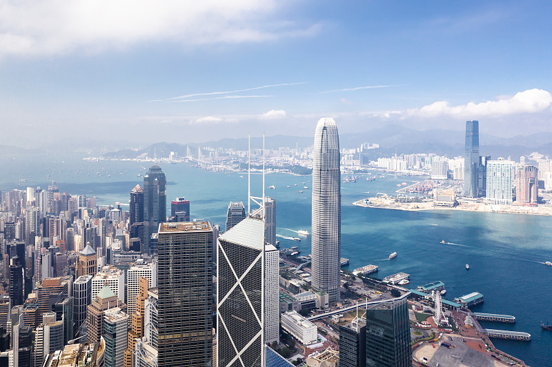 香港金融區鳥瞰圖圖片素材