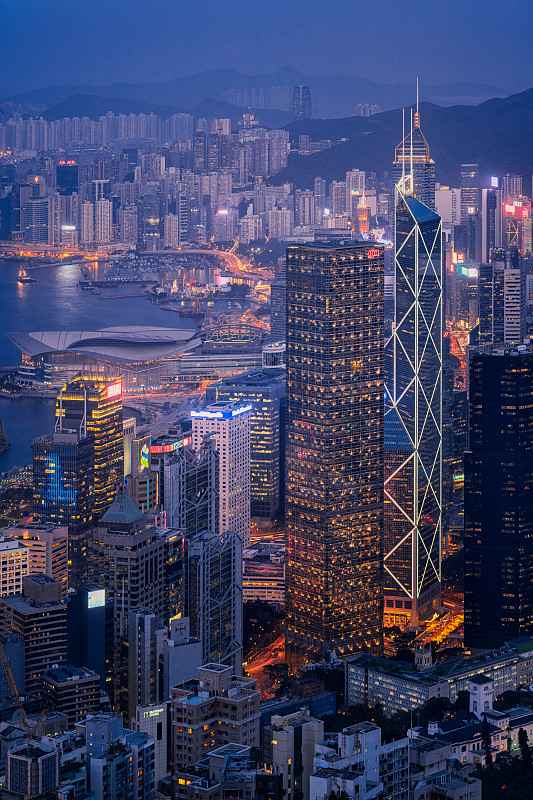 香港城市夜景圖片素材