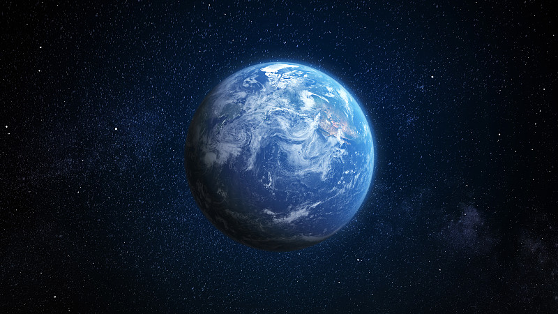 星空中蓝色的地球图片下载