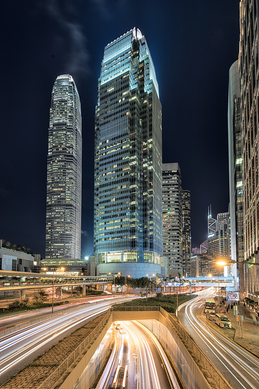 香港金融中心 夜景圖片素材