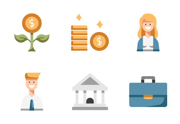 **商務和財務單位，單位風格**
包含16個圖標的圖標包。

包括設計:
——業務
- - - - - -錢
——商人
——貨幣
——銀行
——金融
——箭
——銀行
-預算
——分析圖標icon圖片