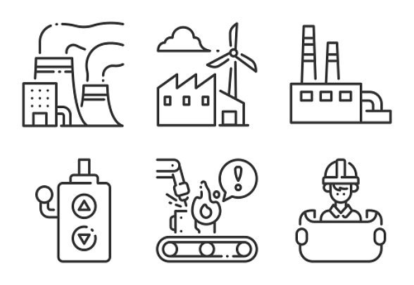 **行業大綱大綱風格**
包含30個圖標的圖標包。

包括設計:
——行業
——工業
——工廠
——機器
——權力
- - - - - -倉庫
——污染
——修復
——頭盔
- - -緊急圖標icon圖片