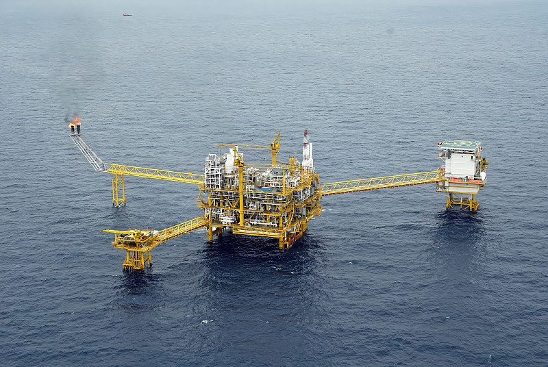 海上油氣生產建設平臺攝影圖片