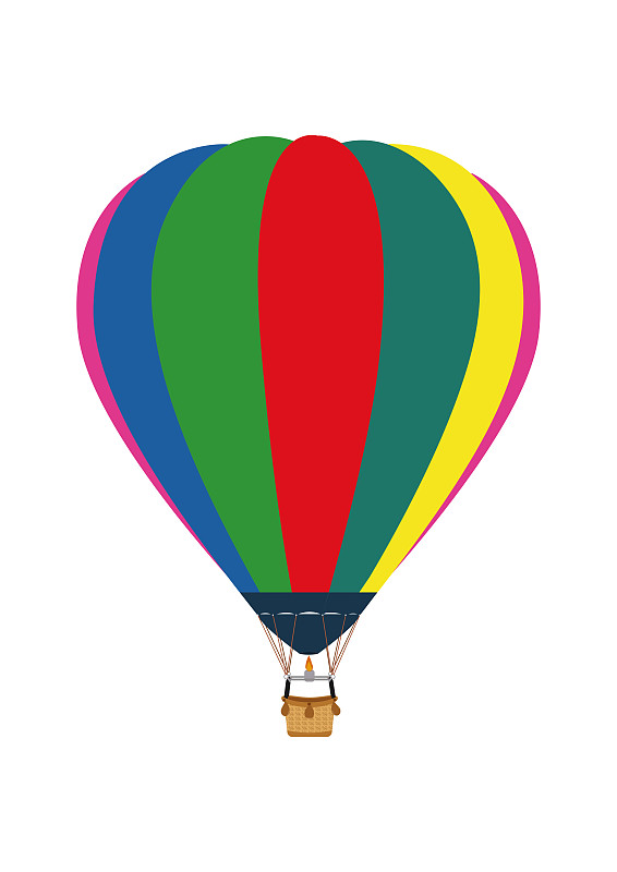 剪紙熱氣球。五顏六色的熱氣球在飛翔?？罩械臒釟馇虿瀹媹D片