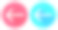 左箭头。圆形图标与长阴影在红色或蓝色的背景图标icon图片