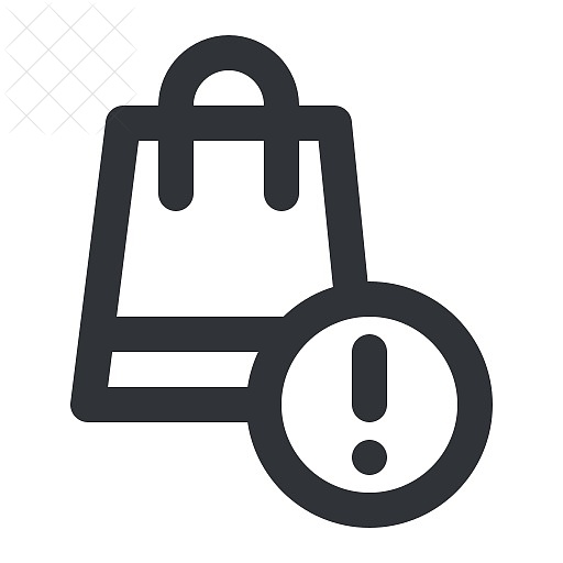 Ecommerce, bag, buy, cart, notification icon.