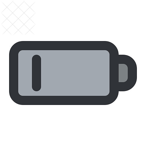 Battery, charge, level, low, status icon.