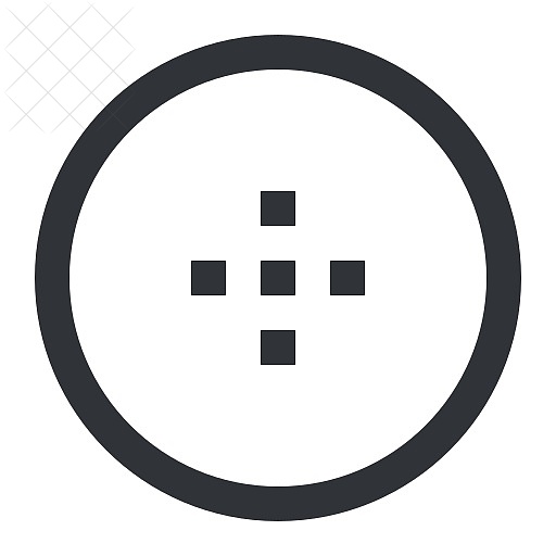 Circle, dots, more, plus icon.