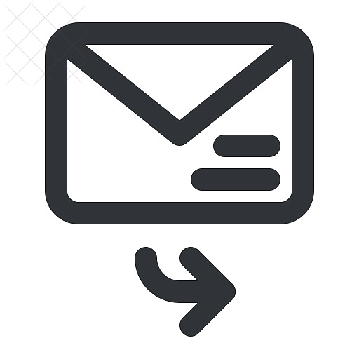 Email, envelope, letter, mail, forward icon.
