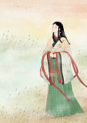 中国风插画二十四节气-寒露图片素材
