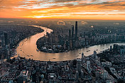 中国上海陆家嘴航拍图片素材
