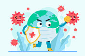 全球抗击疫情概念矢量插画图片素材