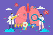 肺部疾病相关医疗健康概念矢量插画图片素材