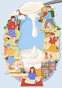 酸奶与健康生活图片素材