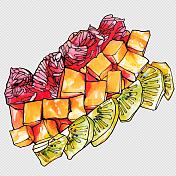 芒果柚子猕猴桃 水果新鲜 美食食物餐饮菜单饮食图片素材