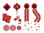 中国新年的红色标志图片素材