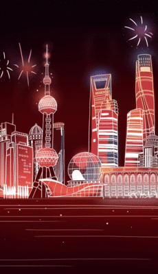 上海城市建筑春节模板下载