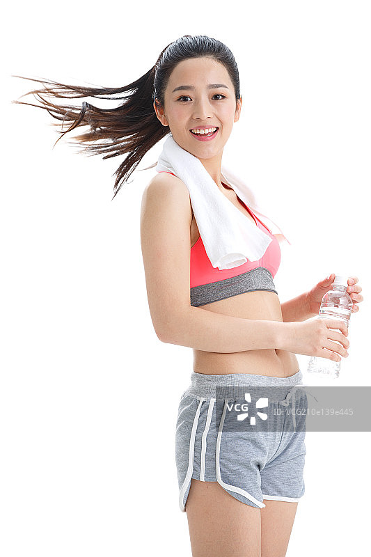 青年女人健身运动图片素材