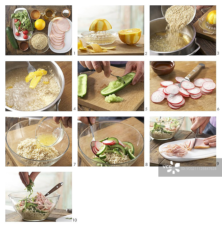 如何制作萝卜黄瓜拌饭沙拉图片素材