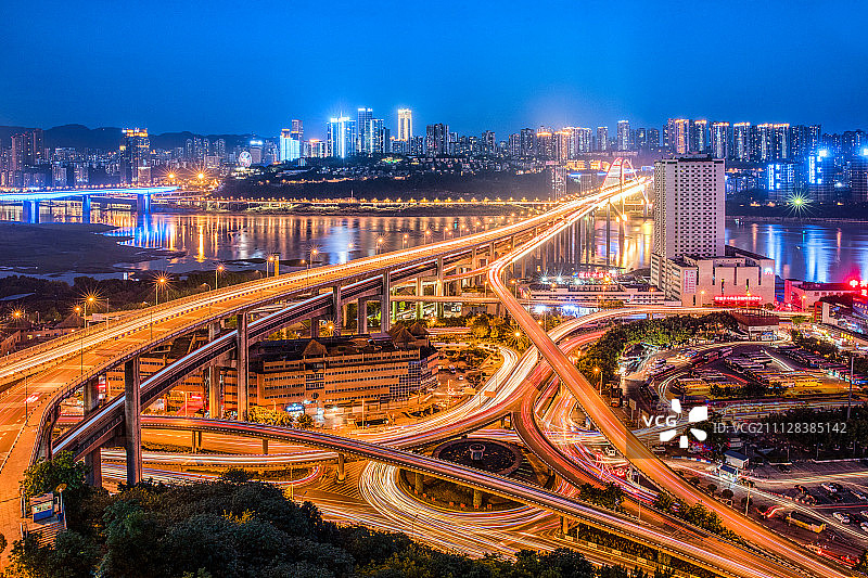 重庆城市建筑夜景图片素材