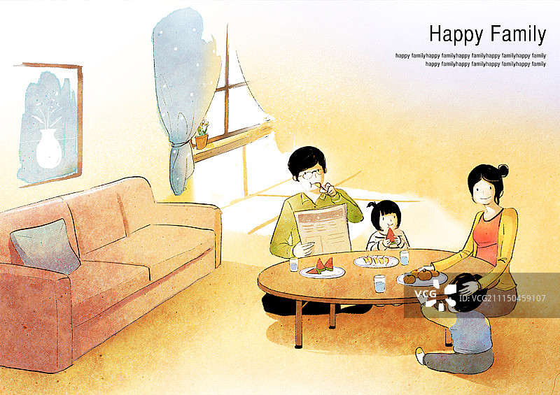 幸福的家庭插图图片素材