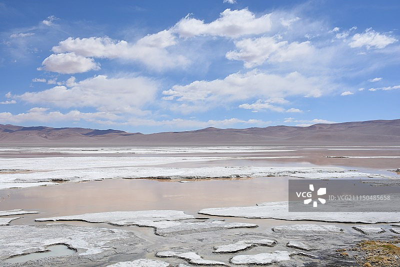 阿塔卡马沙漠的盐滩和自然图片素材