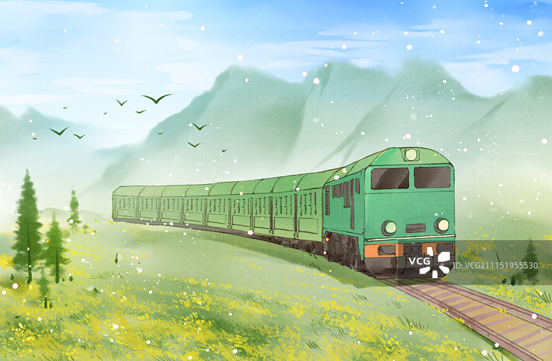 花海列车6图片素材
