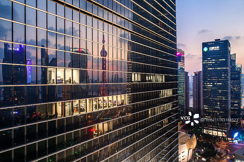 上海陆家嘴现代建筑群航拍图片素材