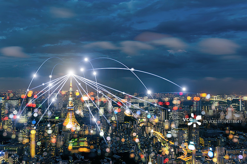 东京网络通讯科技发散信息背景图图片素材
