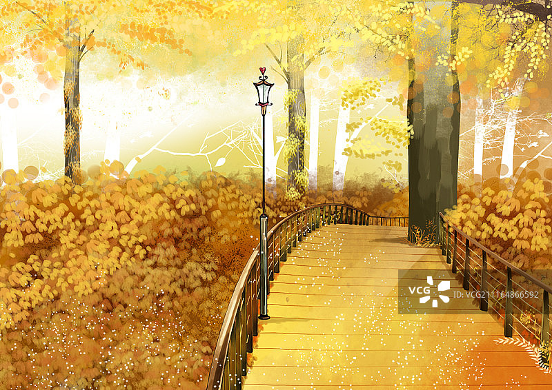水彩秋天背景图片素材